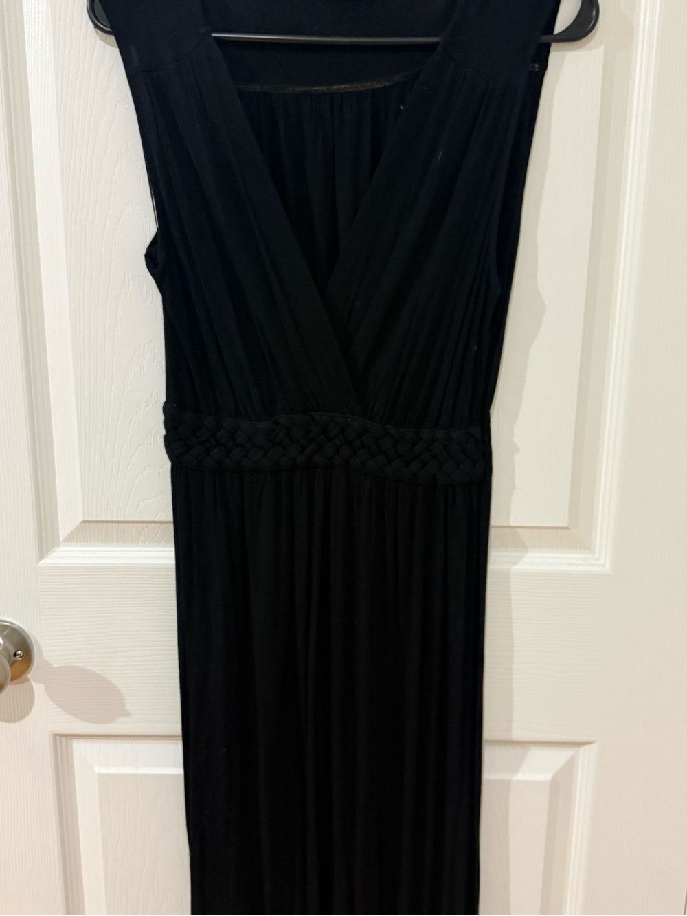 Cable & Gauge Black Sleeveless Maxi Dress with Braided Waist